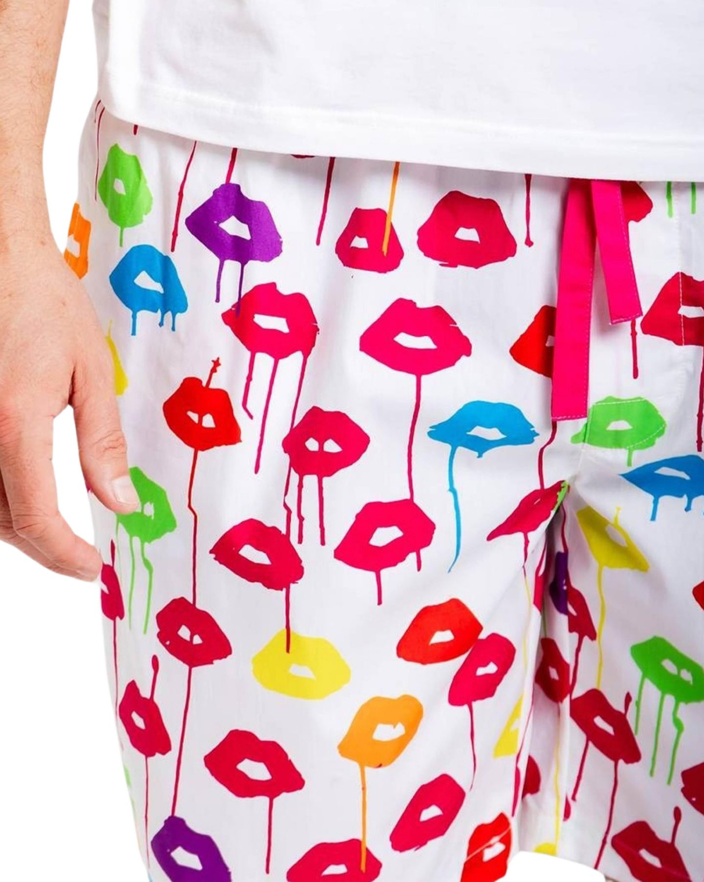 Пижамные шорты Men’s Organic Poplin для мужчин, хлопок — Sant and Abel, цвет: Drippy Lips — фото 3