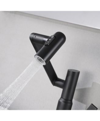 Rotatable Bathroom Faucet with Temperature Display in Fahrenheit (Batteries-Free), 3 Water Outlet Modes