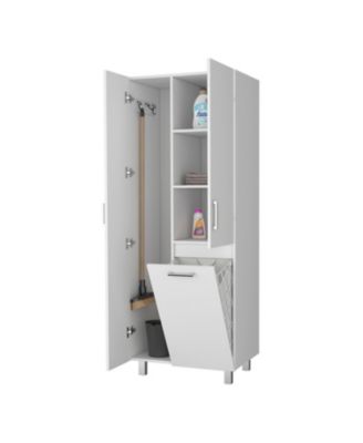 The Mirage Modern Storage Cabinet with 2 Doors, 1 Drawer, and Metal Legs,Perfect for Organizing Bathrooms,Laundry Rooms, and Common Areas