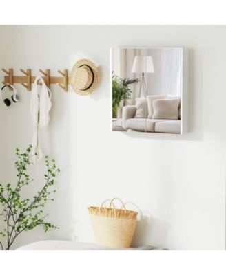 Double-Door Wall-Mount Bathroom Cabinet with Mirror and Adjustable Shelf