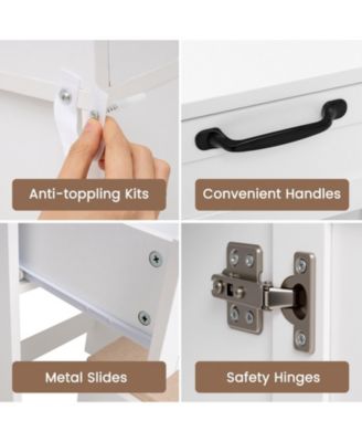 Vanity Set with Lighted Mirror, 3 Lighting Modes, and Adjustable Brightness