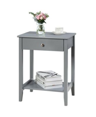 Wooden Nightstand End Table Storage Display