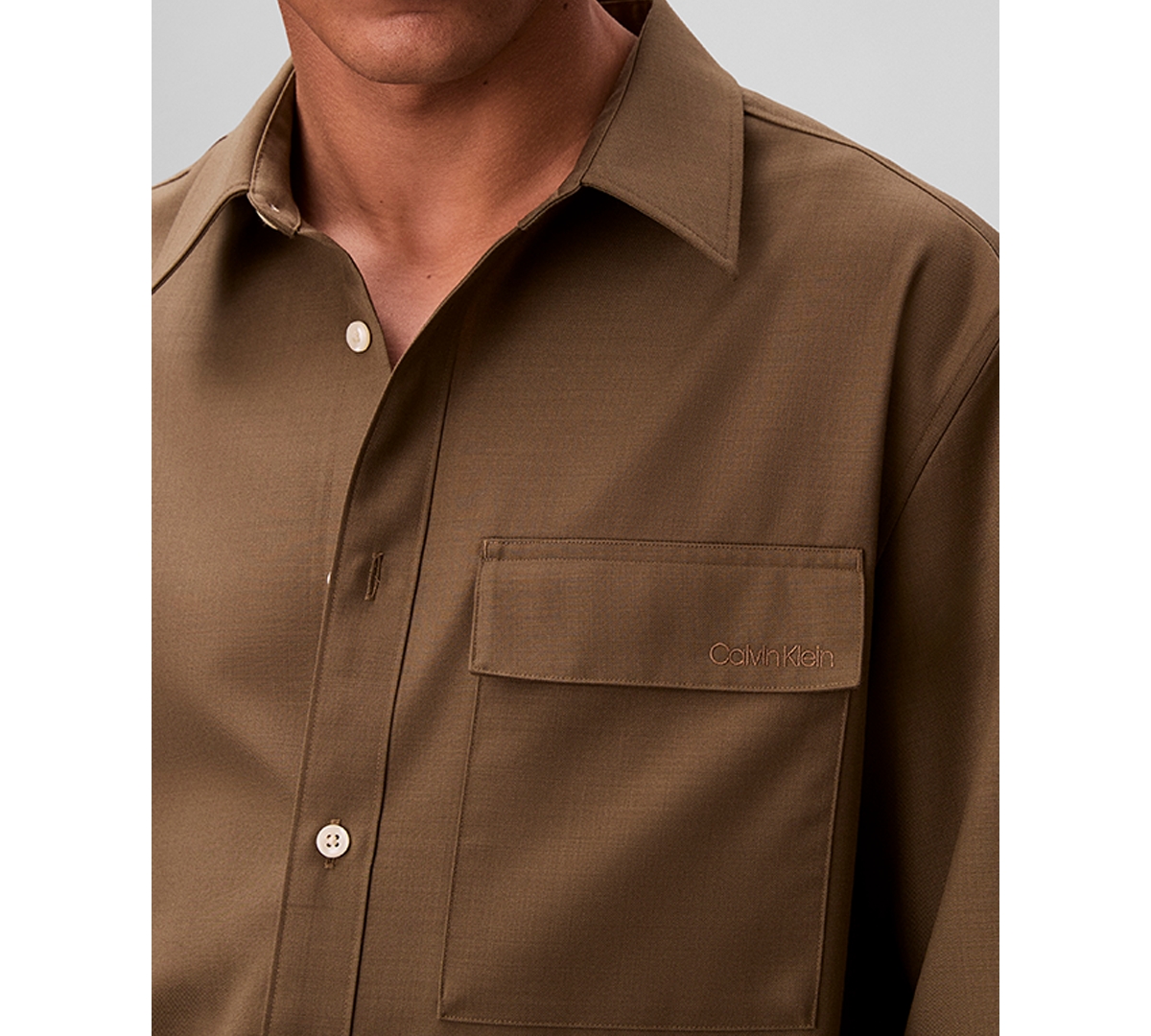 Calvin Klein Men's Travel Twill Regular-Fit Shirt