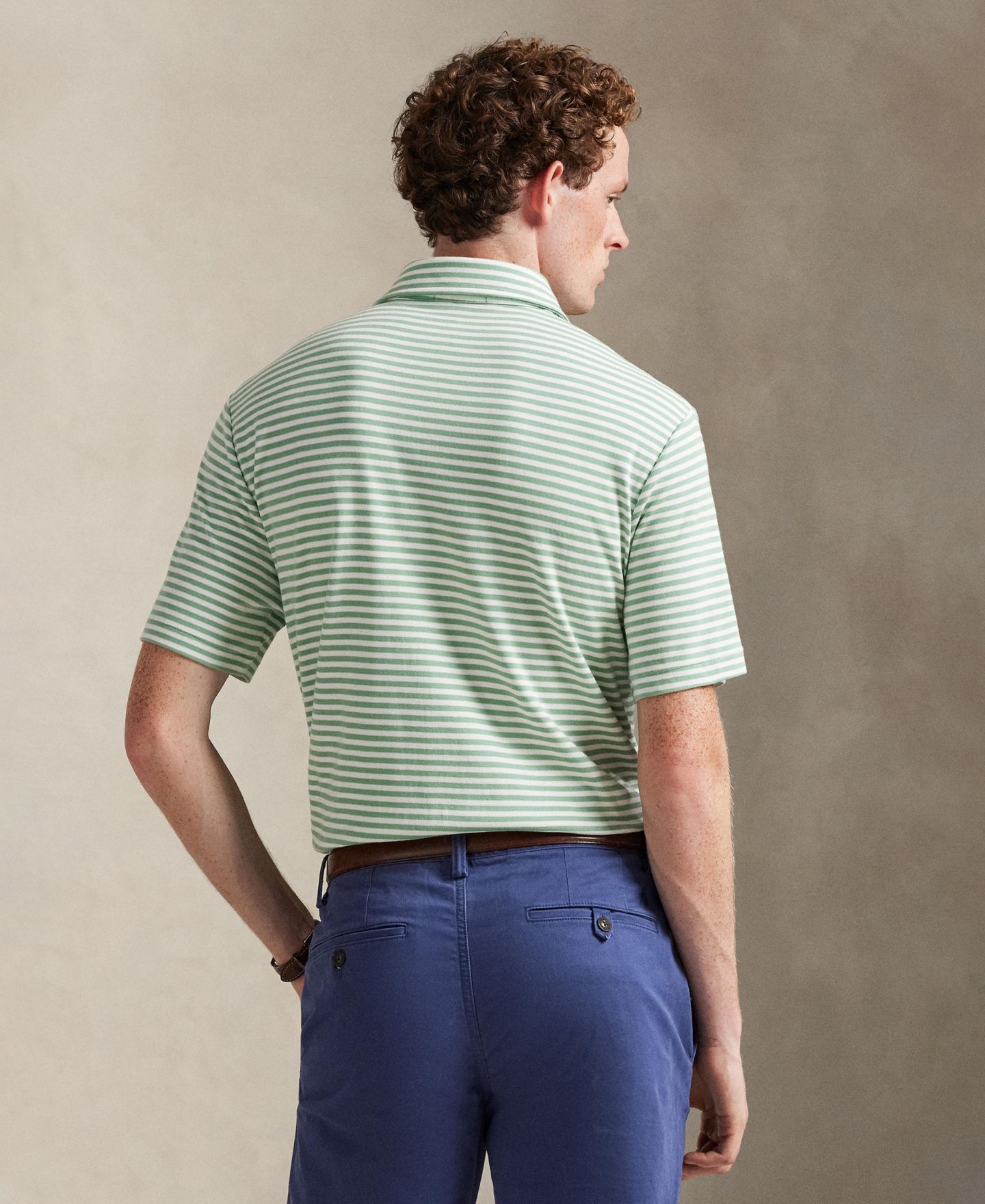 Мужское поло Polo Ralph Lauren Classic Stripe Polo Shirt, цвет: Выцветший мятный / Белый — фото 4