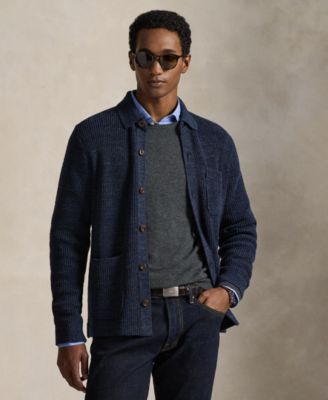 Men's Collared Button-Front Cardigan
