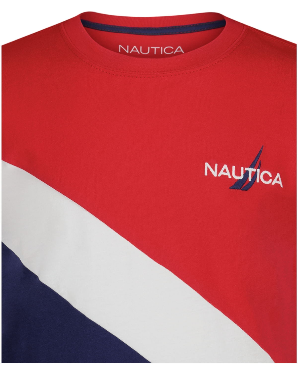 Nautica Boys' 8-20 Diagonal Block Crewneck T-Shirt