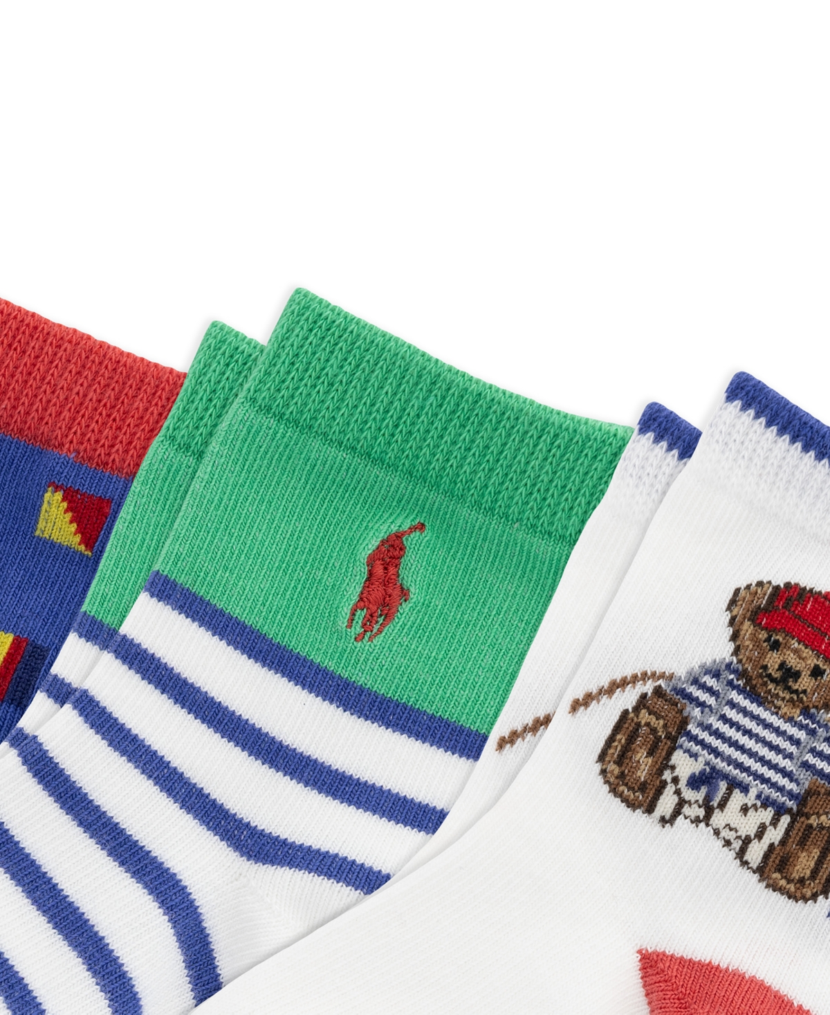 Polo Ralph Lauren Baby Boys' Sailing Bear Socks, 3-Pack