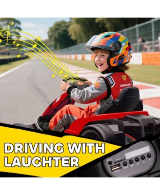 24V Electric Go Kart, Kids Drift Kart with Dual 150W Motors,