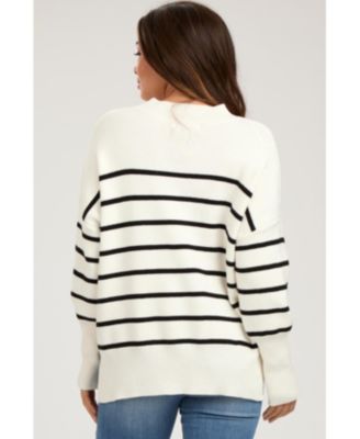 Maternity Striped Drop Shoulder Sweater