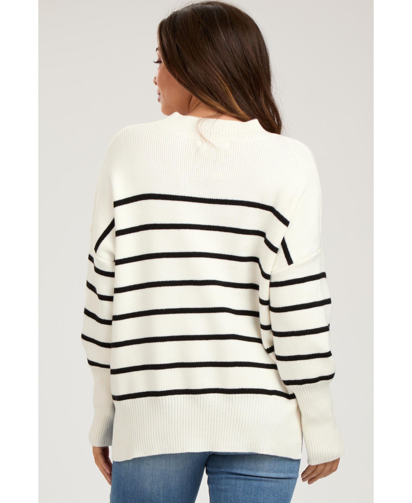 Женский свитер Pinkblush Maternity Striped Drop Shoulder, цвет: Слоновая кость — фото 4