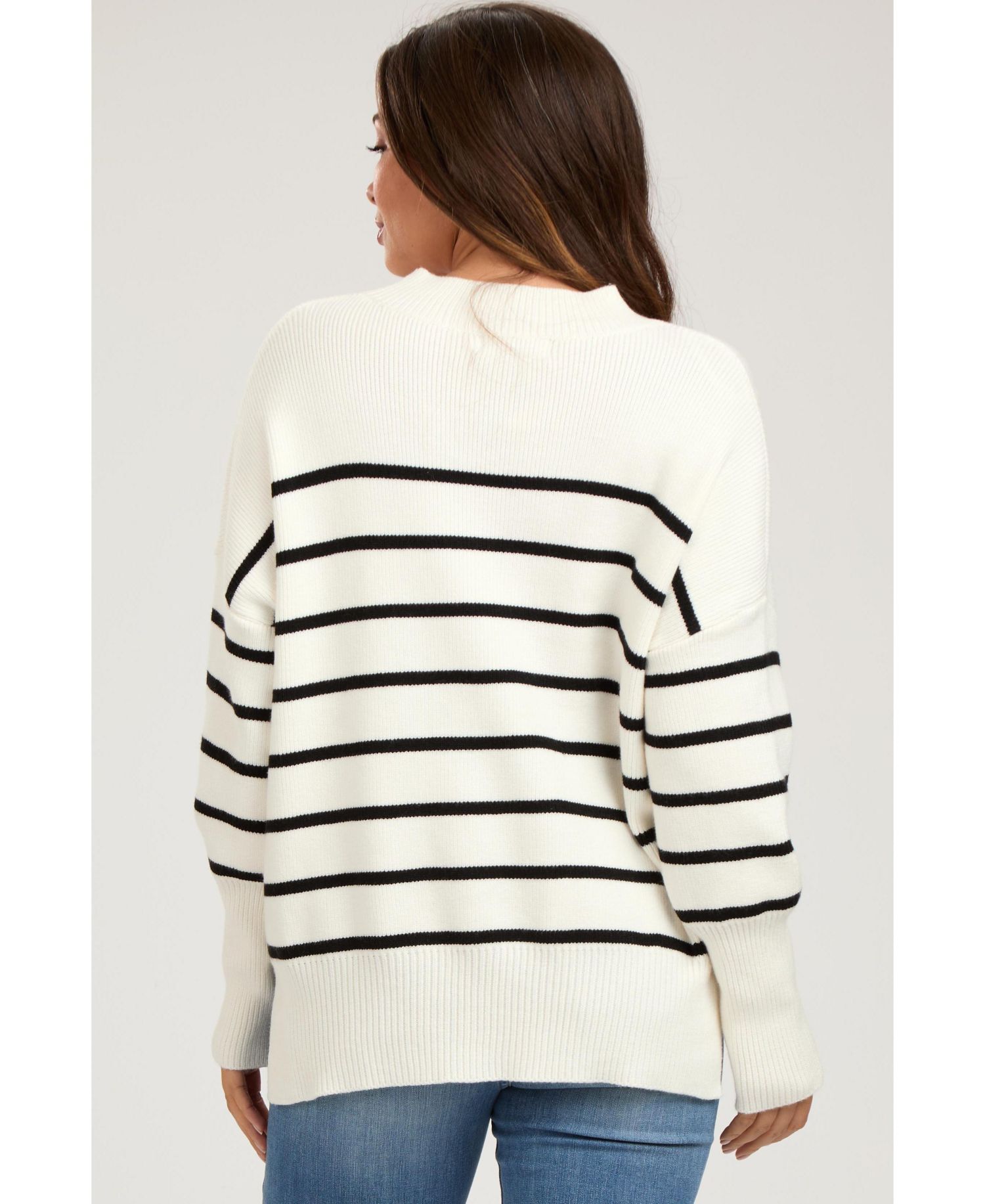 Maternity Striped Drop Shoulder Sweater