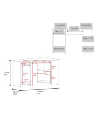 EKKO Corner Computer Desk, L-Shaped Home Office Desk with Drawer, Shelves, and CPU Space