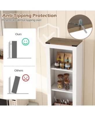 68" Tall Narrow Bathroom Cabinet with Barn Door and Drawer, Slim Storage Organizer