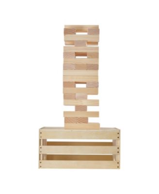 60-Piece Giant Tumbling Timber Set with Storage Crate & Scoreboard