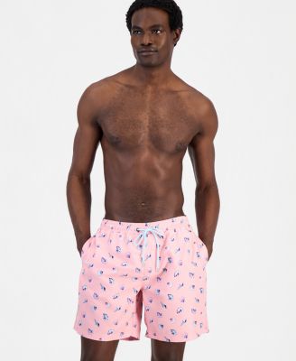Men's Shell Coral Printed 7" Swim Trunks