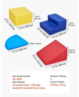 4-Piece Foam Climbing Set for Toddlers - Crawl & Slide Playset