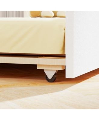 Twin-Size Platform House Bed with Trundle and Window