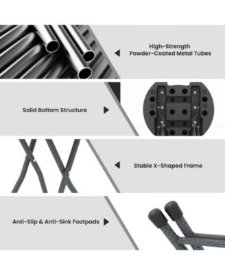 Adult Folding Stool with Built-In Carry Handle, Portable Compact Seat