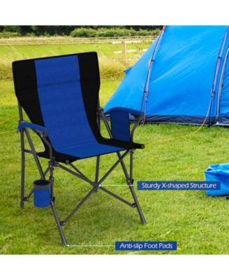 Portable Folding Oxford Cloth Camping Chair with Cup Holder and Side Pocket