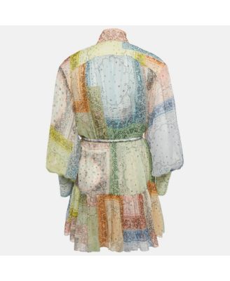 Women's Multicolor Bandana Print Cotton Mini Dress