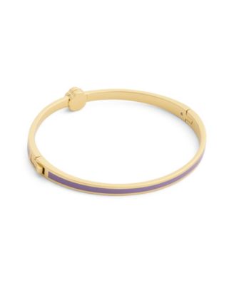 Purple Signature Tea Rose Enamel Bangle Boxed Bracelet