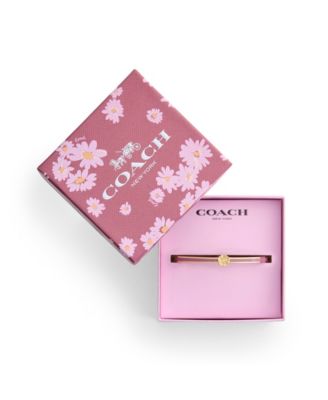 Purple Signature Tea Rose Enamel Bangle Boxed Bracelet