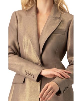 Women's Sparkling Blazer with Flap Pockets