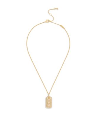 Gold Plated Hangtag Pendant Necklace