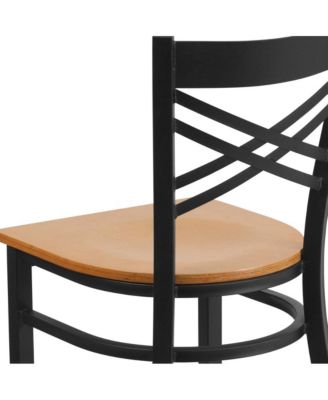 "X" Back Metal Restaurant Dining Chair
