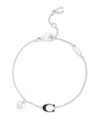 Faux Stone Signature C Heart Strand Bracelet