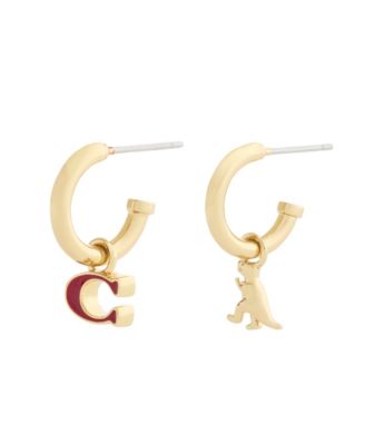 Burgundy Signature C Rexy Mismatch Earrings