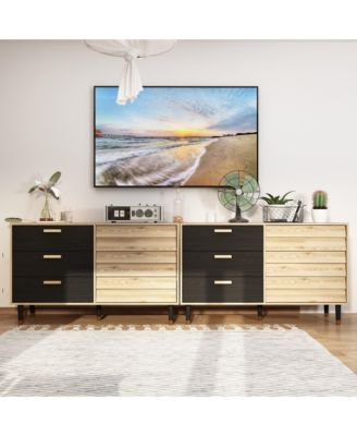 9-Drawer Wood Chest of Drawers Storage Cabinet