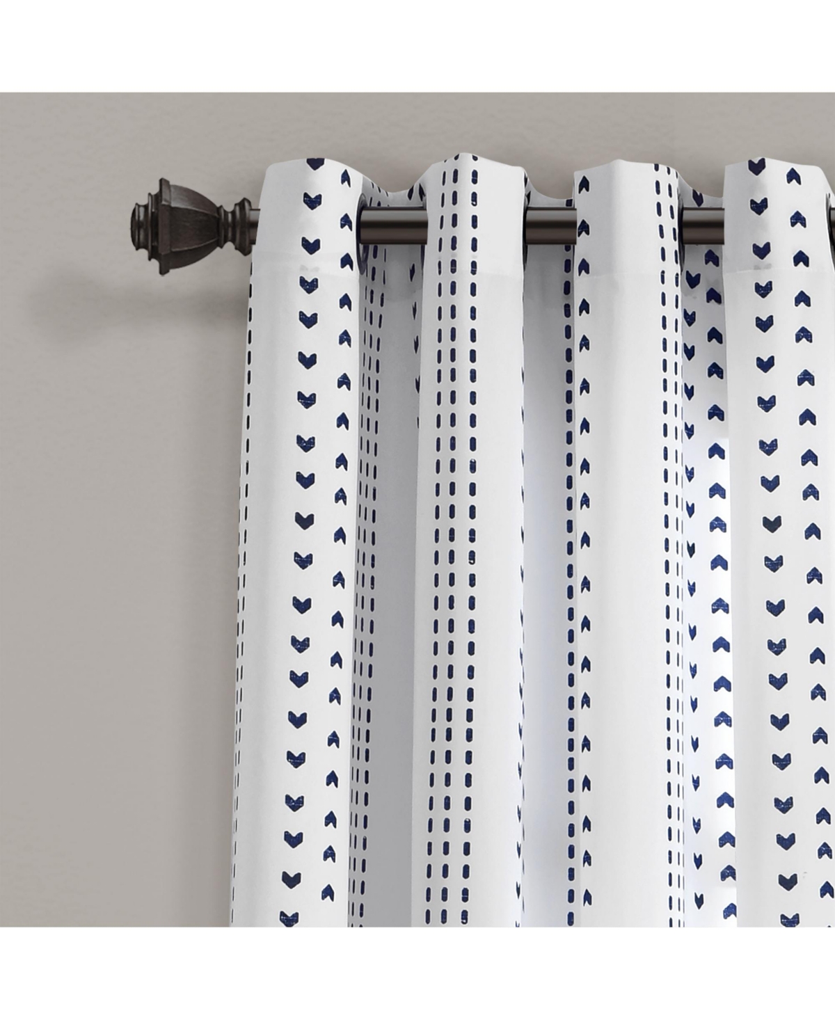 Lush Decor Hygge Stripe Light Filtering Window Curtain Panels, Pair 52"W x 84"L