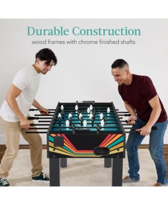 Large 54in Full-Size Foosball Table for Home, Game Room w/ 2 Balls, 2 Cup Holders