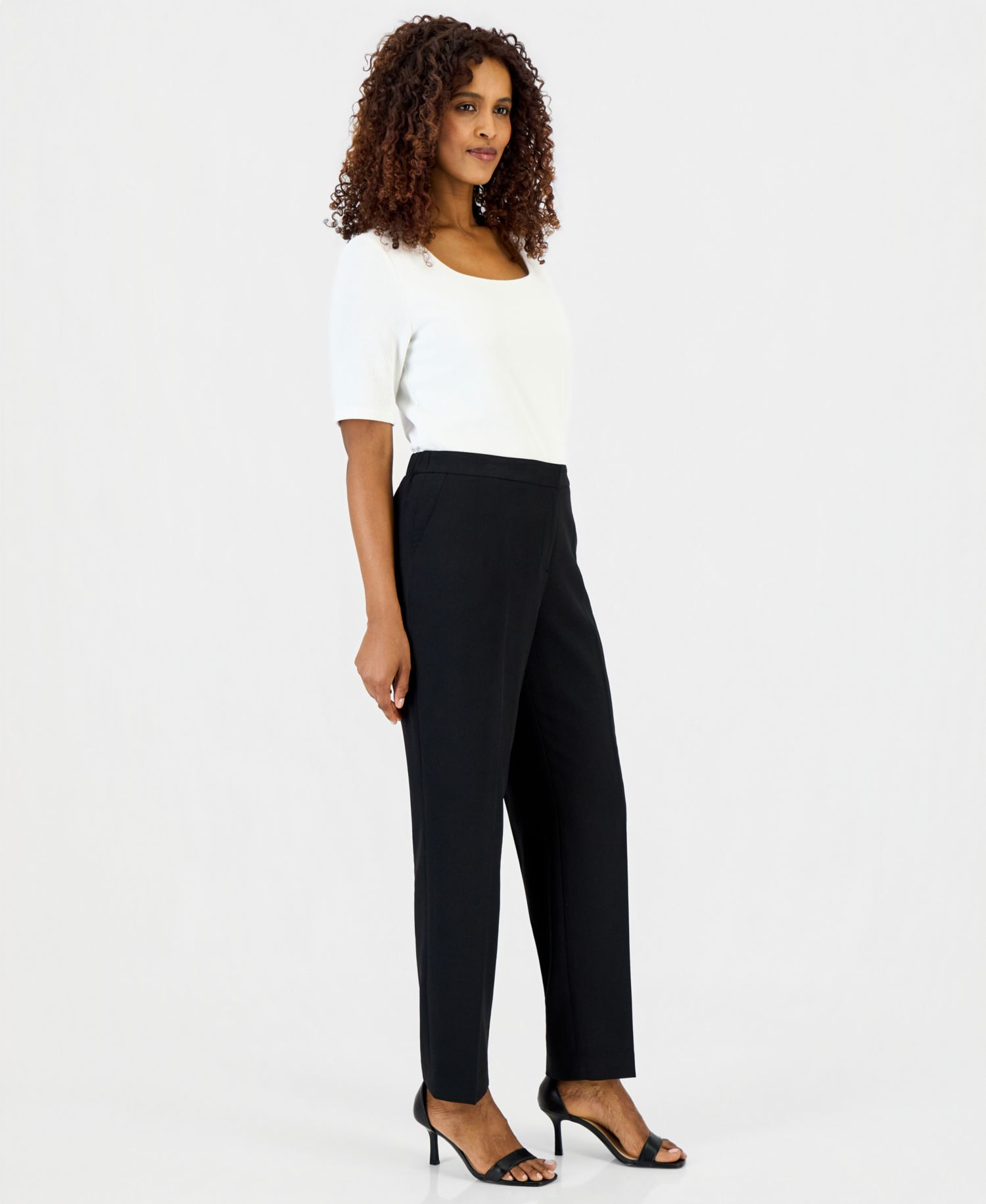 Women's Lily Stretch Crepe Straight Ankle Pull-On Pant