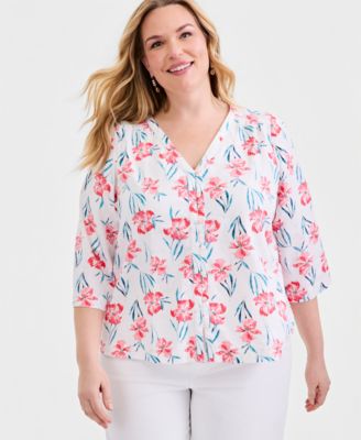 Plus Size Printed Top