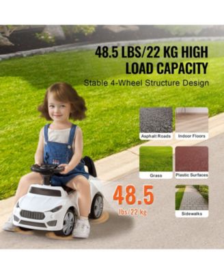 White Ride On Push Car with Music & Storage, Ages 1-3