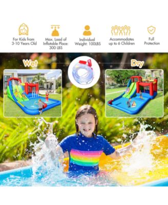 Inflatable Water Slide with Ocean Balls for Kids without Blower