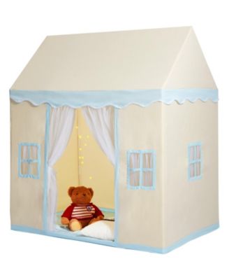 Kids Play Tent with Mat & Lamp, Castle Design, Beige