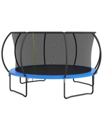 14FT Heavy Duty Trampoline with Net Ladder and Curved Poles