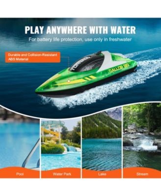 2.4GHz RC Racing Boat with LED Navigation Lights & Waterproof Design, Green