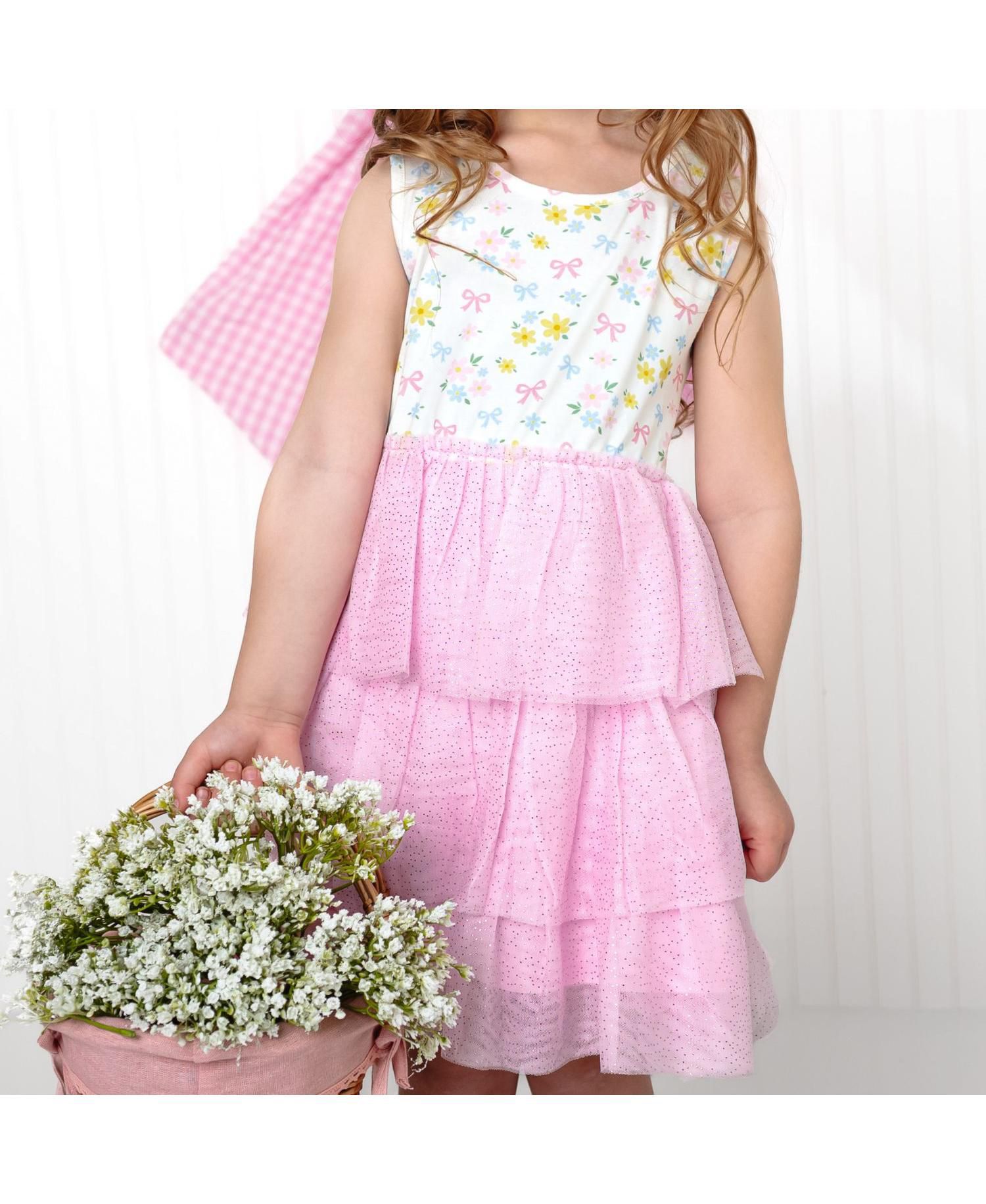 Little Girls Sweet Floral Tank Tutu Dress