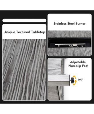 43 Inch 50000 BTU Propane Fire Pit Table with Removable Lid