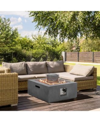 28 Inch 50000 BTU Patio Square Propane Fire Pit with PVC Cover