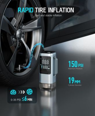 4-in-1 Portable Car Jump Starter with Air Compressor 150 PSI and Vacuum Cleaner 12V 1000A with LED Emergency Light Power Bank and Multi Nozzle Kit