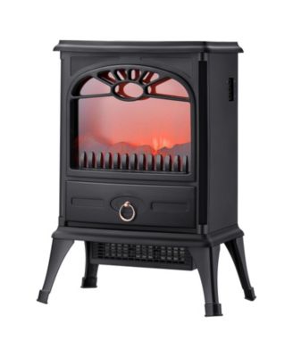 22.8" Freestanding Electric Fireplace Stove Heater 1500W Realistic Flames
