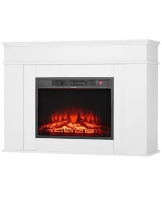 43" Freestanding Electric Fireplace Stove Heater with Mantel 1500W White