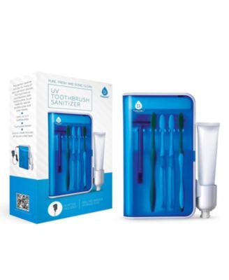 USB Rechargeable Rotary Toothbrush & UV Sanitizer Station (3 Brush Heads Included