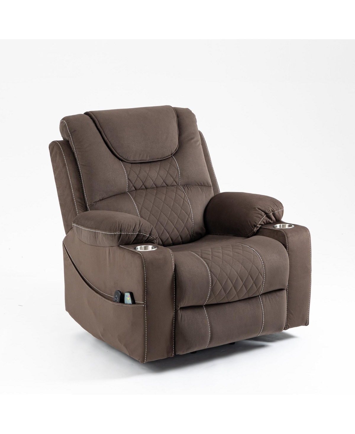 Boyel Living Velvet Recliner Chair with 2 Cup Holder, Lounge Chair Power Lift Chair Relax Sofa Chair