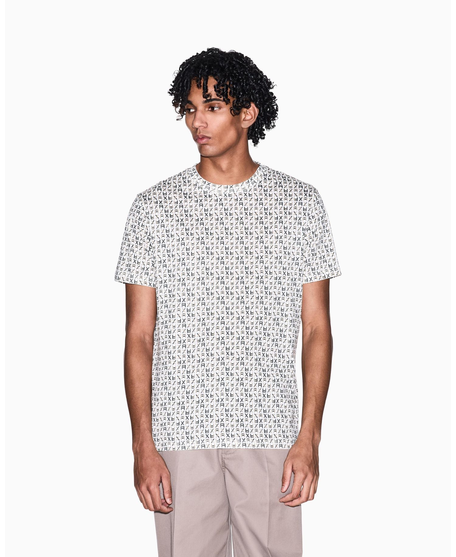 Men's Short Sleeve Jersey Allover logo Print T-Shirt